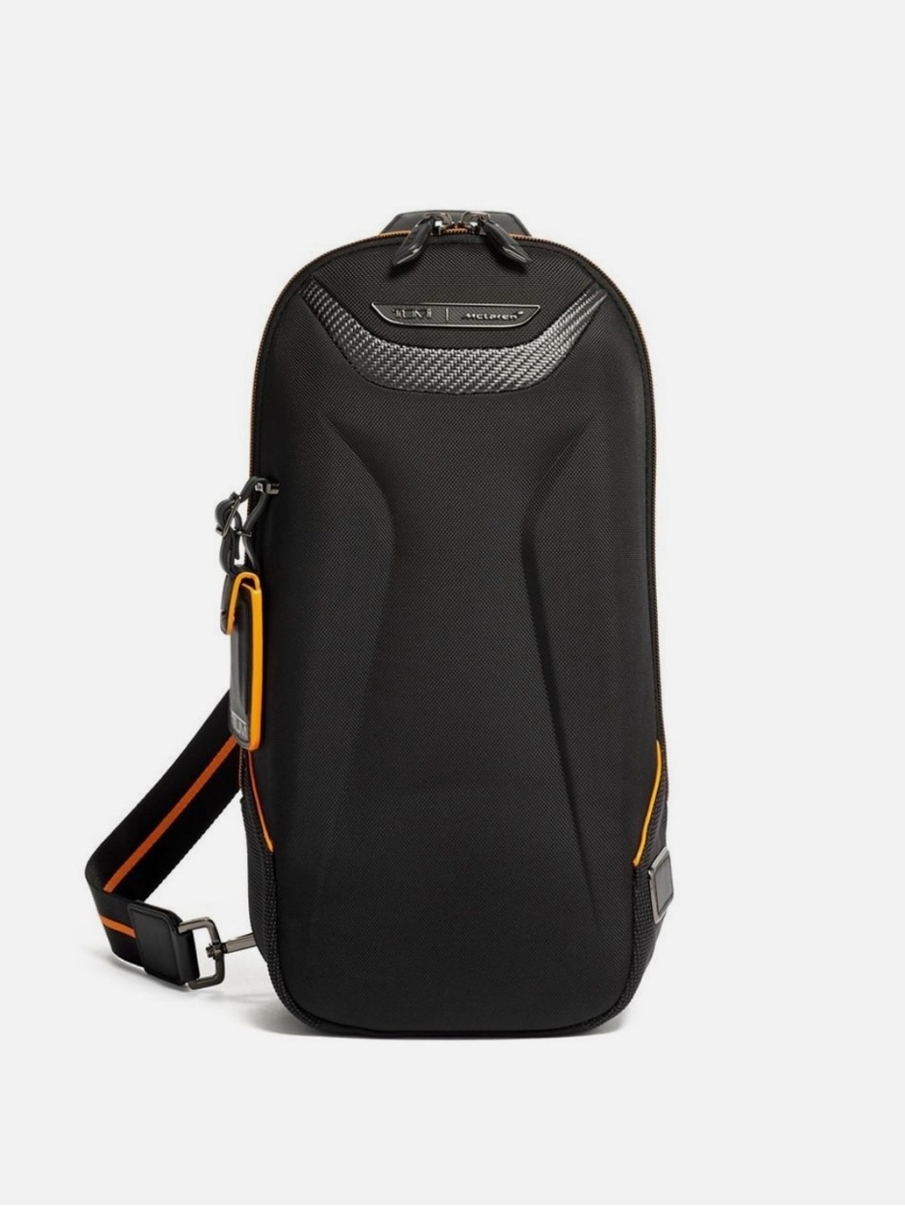 TUMI x McLaren Torque Sling Bag Black Carbon Fiber Papaya UNREGISTERED TRACER